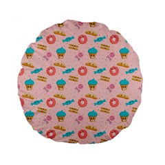 Funny Sweets With Teeth Standard 15  Premium Flano Round Cushions by SychEva