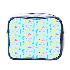 Arcade Dreams Blue  Mini Toiletries Bag (one Side) by thePastelAbomination