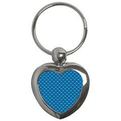 Blue Circles On A Dark Blue Background Key Chain (heart) by SychEva