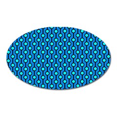 Blue Circles On A Dark Blue Background Oval Magnet by SychEva