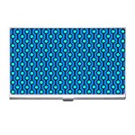 Blue Circles On A Dark Blue Background Business Card Holder Front