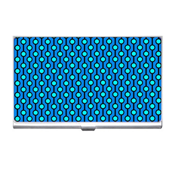 Blue Circles On A Dark Blue Background Business Card Holder