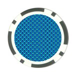 Blue Circles On A Dark Blue Background Poker Chip Card Guard Back