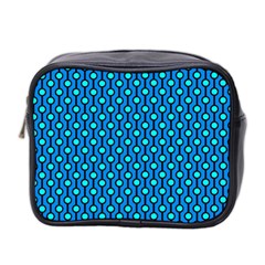 Blue Circles On A Dark Blue Background Mini Toiletries Bag (two Sides) by SychEva