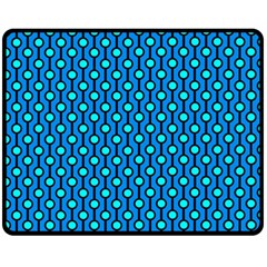 Blue Circles On A Dark Blue Background Fleece Blanket (medium)  by SychEva