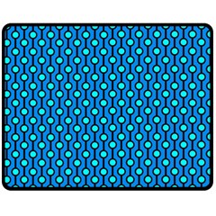 Blue Circles On A Dark Blue Background Double Sided Fleece Blanket (medium)  by SychEva