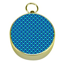 Blue Circles On A Dark Blue Background Gold Compasses by SychEva