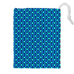 Blue Circles On A Dark Blue Background Drawstring Pouch (4xl) by SychEva