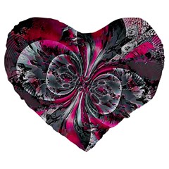 Mixed Signals Large 19  Premium Flano Heart Shape Cushions by MRNStudios