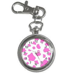 Pink Cow Spots, Large Version, Animal Fur Print In Pastel Colors Key Chain Watches by Casemiro