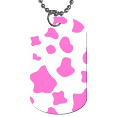 Pink Cow Spots, Large Version, Animal Fur Print In Pastel Colors Dog Tag (two Sides) by Casemiro