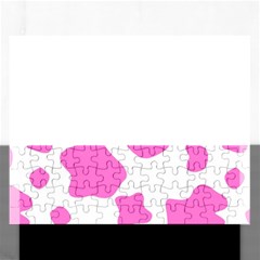 Pink Cow Spots, Large Version, Animal Fur Print In Pastel Colors Rectangular Jigsaw Puzzl by Casemiro