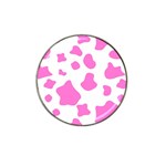 Pink Cow spots, large version, animal fur print in pastel colors Hat Clip Ball Marker Front