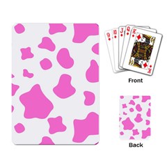 Pink Cow Spots, Large Version, Animal Fur Print In Pastel Colors Playing Cards Single Design (rectangle)