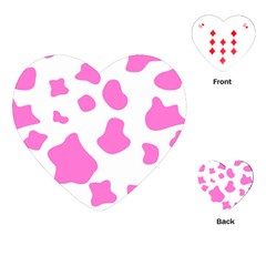 Pink Cow Spots, Large Version, Animal Fur Print In Pastel Colors Playing Cards Single Design (heart) by Casemiro