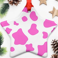 Pink Cow Spots, Large Version, Animal Fur Print In Pastel Colors Star Ornament (two Sides) by Casemiro