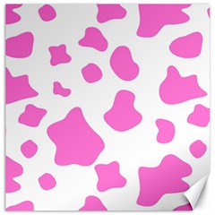 Pink Cow Spots, Large Version, Animal Fur Print In Pastel Colors Canvas 12  X 12  by Casemiro