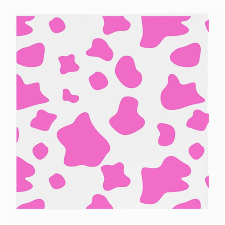 Pink Cow spots, large version, animal fur print in pastel colors Medium Glasses Cloth (2 Sides)