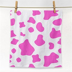 Pink Cow Spots, Large Version, Animal Fur Print In Pastel Colors Face Towel by Casemiro