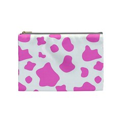 Pink Cow Spots, Large Version, Animal Fur Print In Pastel Colors Cosmetic Bag (medium) by Casemiro