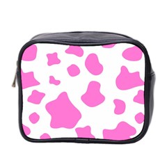 Pink Cow Spots, Large Version, Animal Fur Print In Pastel Colors Mini Toiletries Bag (two Sides) by Casemiro