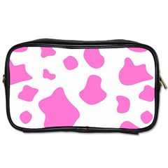 Pink Cow Spots, Large Version, Animal Fur Print In Pastel Colors Toiletries Bag (one Side) by Casemiro