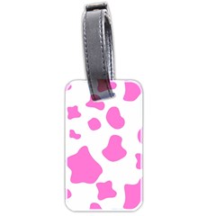 Pink Cow Spots, Large Version, Animal Fur Print In Pastel Colors Luggage Tag (two Sides) by Casemiro