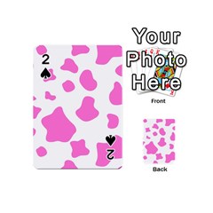 Pink Cow Spots, Large Version, Animal Fur Print In Pastel Colors Playing Cards 54 Designs (mini) by Casemiro