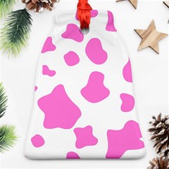 Pink Cow Spots, Large Version, Animal Fur Print In Pastel Colors Ornament (bell)