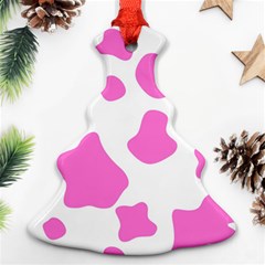 Pink Cow Spots, Large Version, Animal Fur Print In Pastel Colors Christmas Tree Ornament (two Sides) by Casemiro