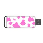 Pink Cow spots, large version, animal fur print in pastel colors Portable USB Flash (One Side) Front