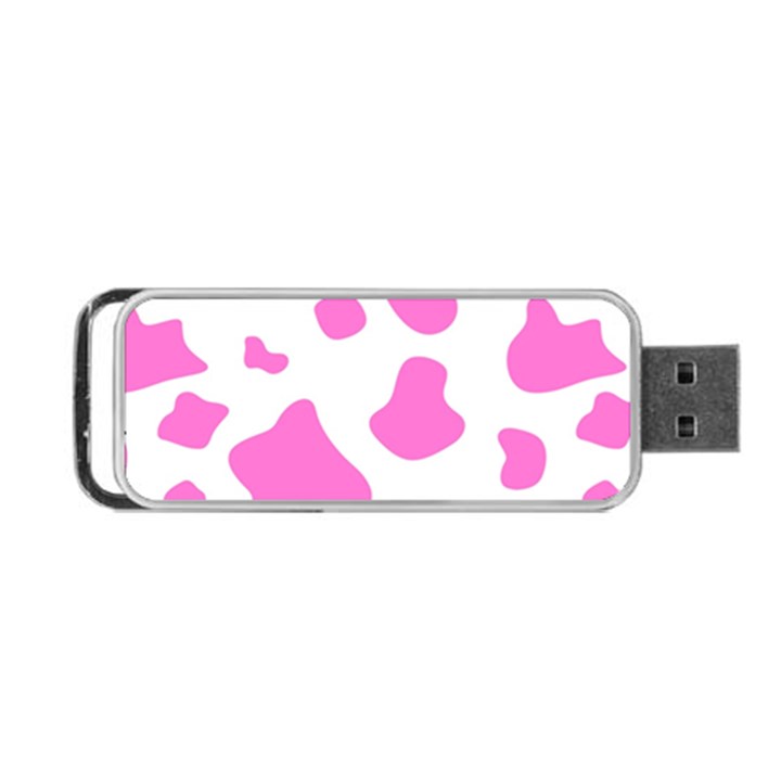 Pink Cow spots, large version, animal fur print in pastel colors Portable USB Flash (One Side)