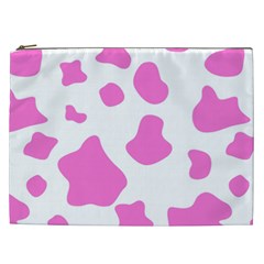 Pink Cow Spots, Large Version, Animal Fur Print In Pastel Colors Cosmetic Bag (xxl) by Casemiro