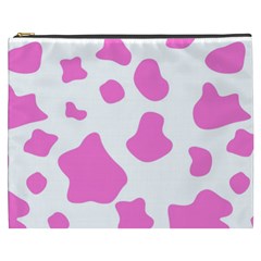 Pink Cow Spots, Large Version, Animal Fur Print In Pastel Colors Cosmetic Bag (xxxl) by Casemiro