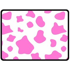 Pink Cow Spots, Large Version, Animal Fur Print In Pastel Colors Double Sided Fleece Blanket (large)  by Casemiro