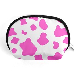 Pink Cow Spots, Large Version, Animal Fur Print In Pastel Colors Accessory Pouch (medium) by Casemiro