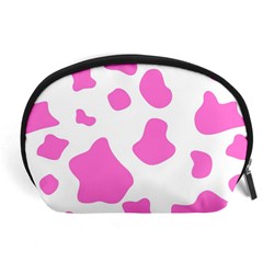 Pink Cow Spots, Large Version, Animal Fur Print In Pastel Colors Accessory Pouch (large) by Casemiro