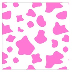 Pink Cow Spots, Large Version, Animal Fur Print In Pastel Colors Large Satin Scarf (square) by Casemiro