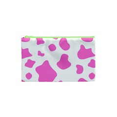 Pink Cow Spots, Large Version, Animal Fur Print In Pastel Colors Cosmetic Bag (xs) by Casemiro