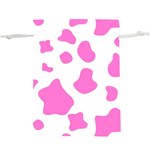 Pink Cow spots, large version, animal fur print in pastel colors  Lightweight Drawstring Pouch (XL) Front