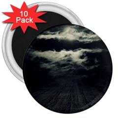 Dark Night Landscape Scene 3  Magnets (10 Pack) 