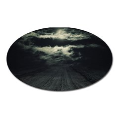 Dark Night Landscape Scene Oval Magnet by dflcprintsclothing