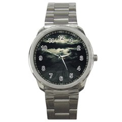 Dark Night Landscape Scene Sport Metal Watch by dflcprintsclothing