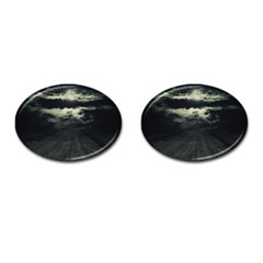 Dark Night Landscape Scene Cufflinks (oval) by dflcprintsclothing