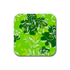 Folk Flowers Pattern Floral Surface Design Seamless Pattern Rubber Coaster (square) 