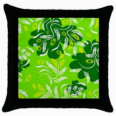 Folk Flowers Pattern Floral Surface Design Seamless Pattern Throw Pillow Case (black) by Eskimos