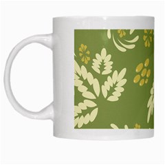 Folk Flowers Pattern Floral Surface Design Seamless Pattern White Mugs