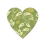 Folk flowers pattern Floral surface design Seamless pattern Heart Magnet Front