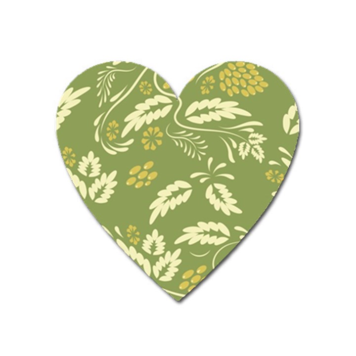 Folk flowers pattern Floral surface design Seamless pattern Heart Magnet