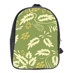 Folk Flowers Pattern Floral Surface Design Seamless Pattern School Bag (xl)